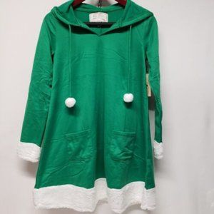 Derek Heart Trendy Green Faux Fur Embellished Green Tunic/Dress NEW